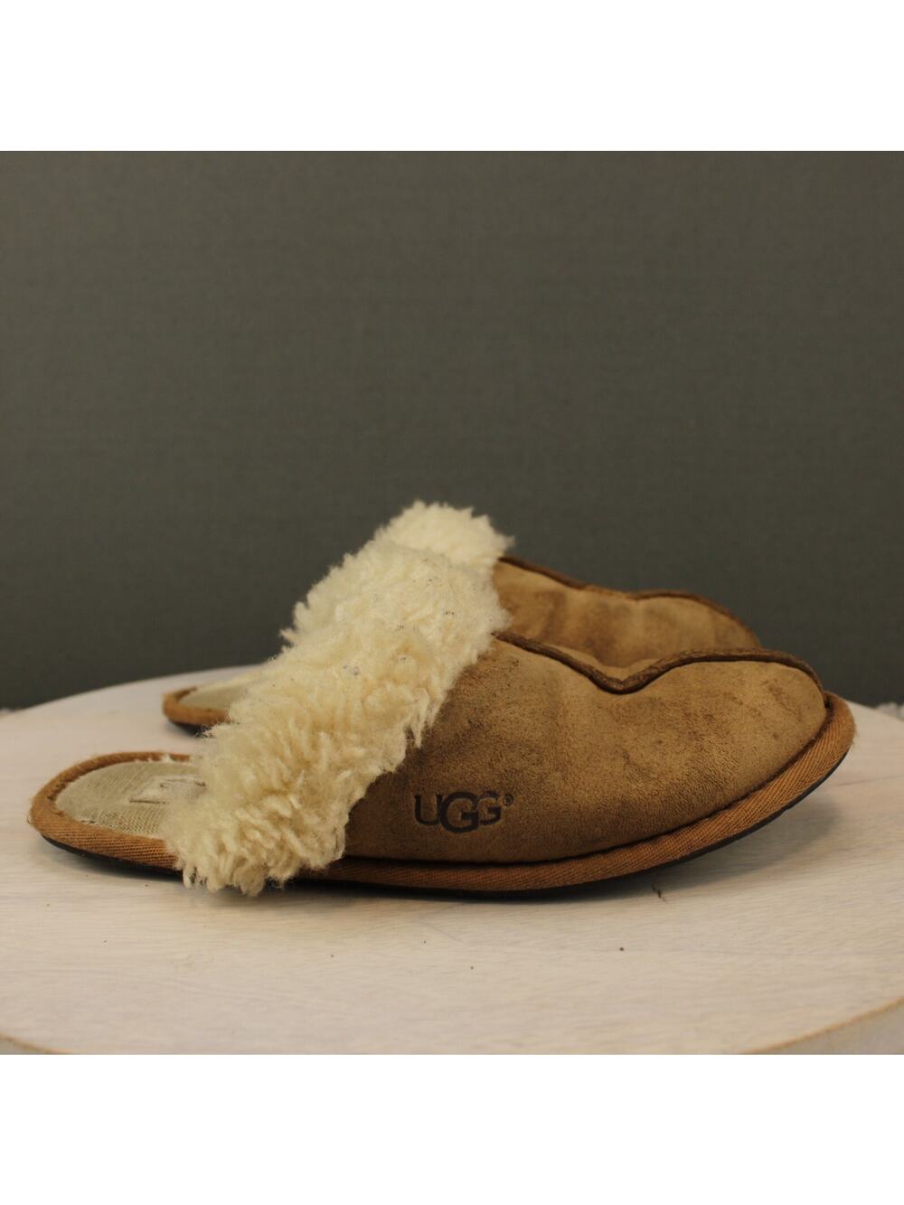 UGG Scuffette II Slippers Womens 6 Chestnut Suede Sheepskin